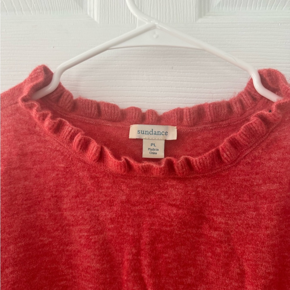Sundance Red Ruffle Neck Sweater
